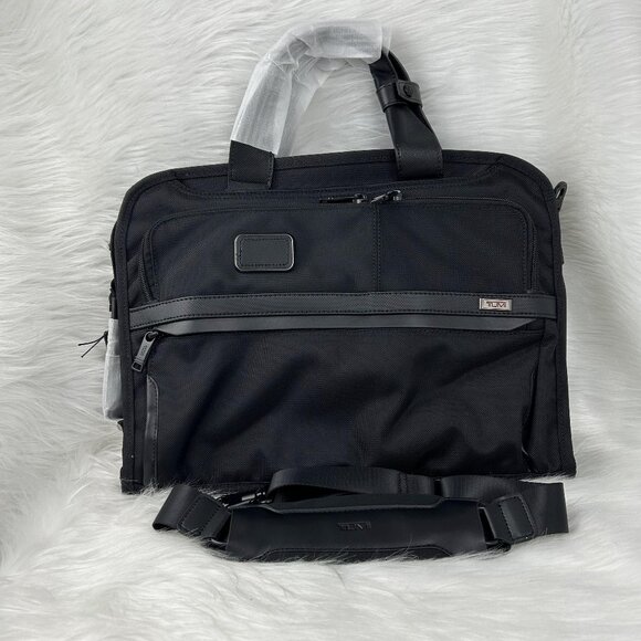 NEW TUMI  ALPHA Slim Three Way Brief in black Authentic - Picture 1 of 14